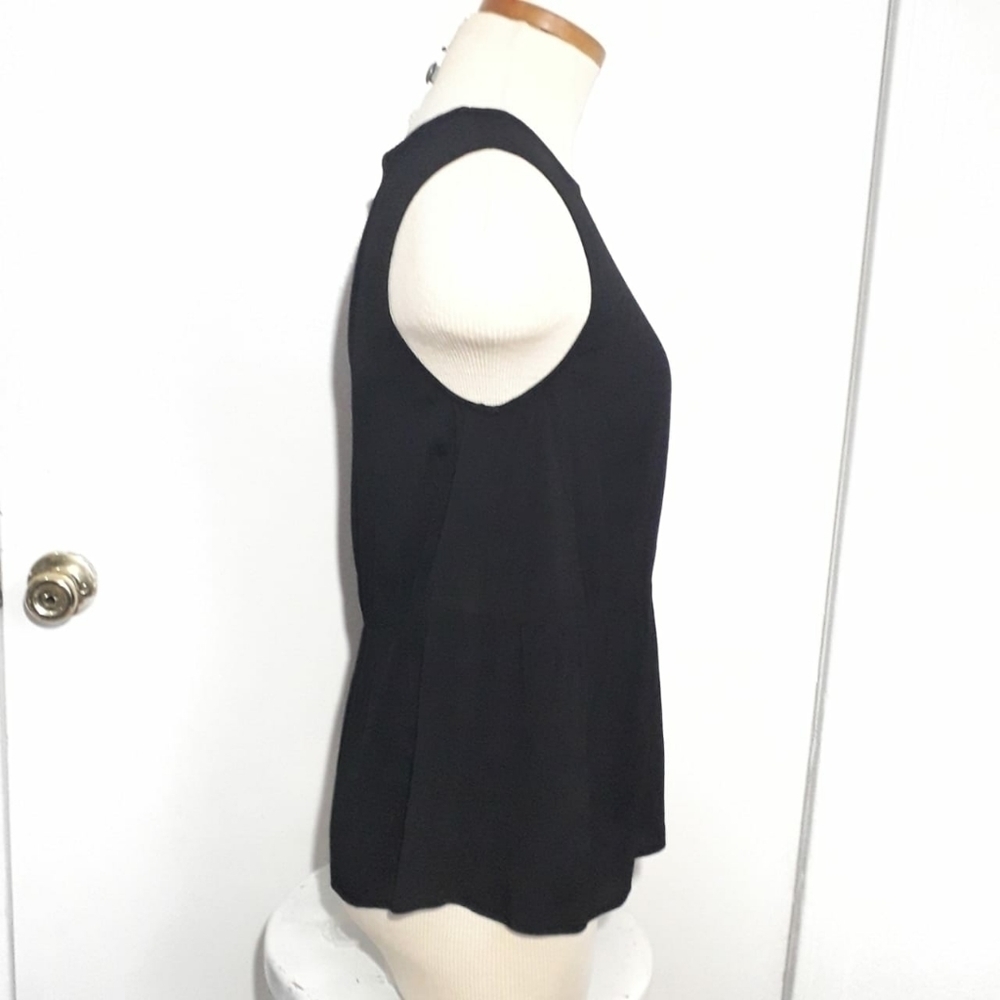 NWT Madewell Black Sleeveless Peplum Top XS - Picture 4 of 12